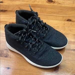 All birds Black and White Sneakers with wool  Upper and White Sole